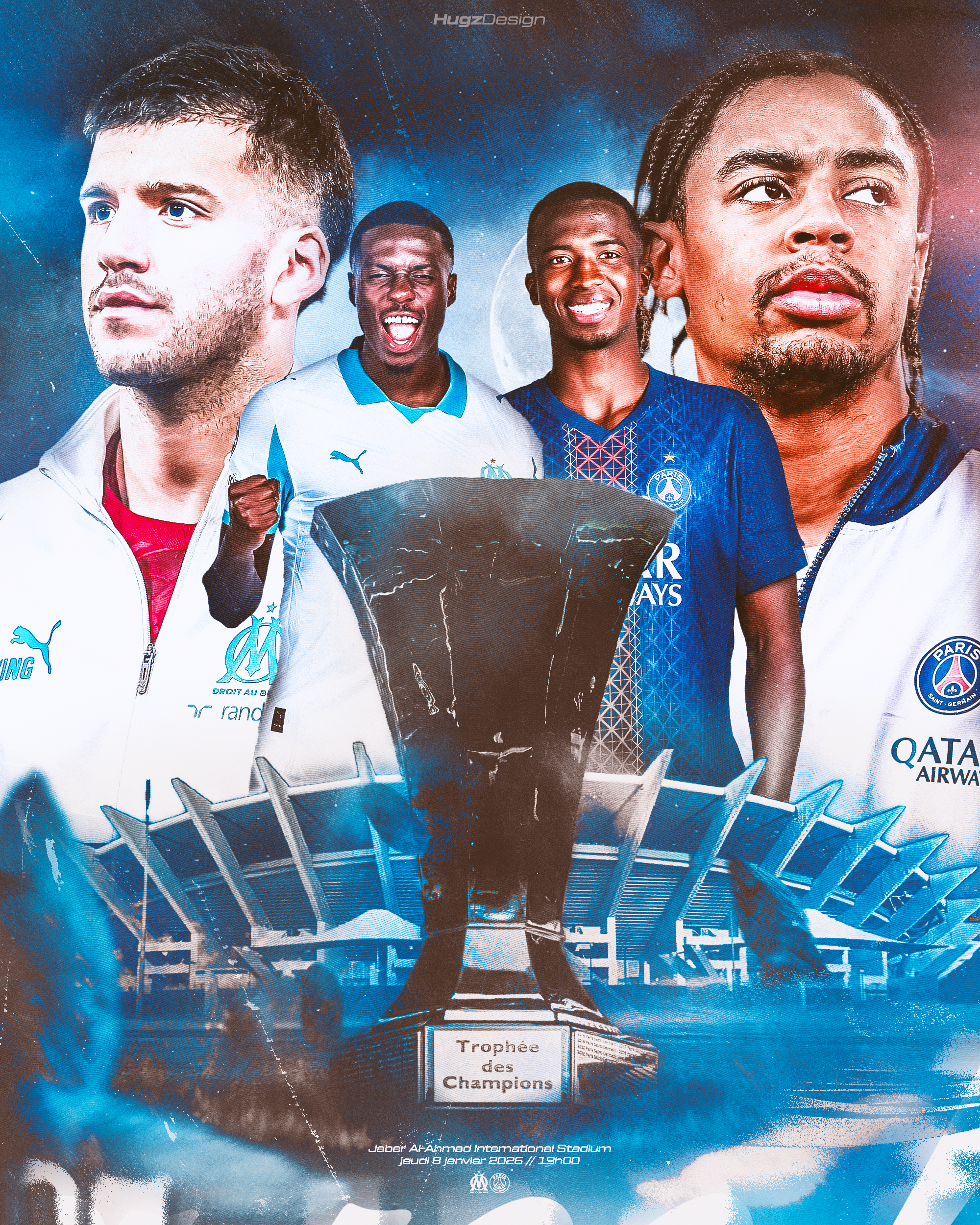 Création visuelle OM PSG - performance sportive et communication digitale